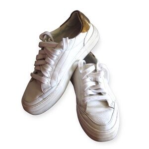 Massimo Dutti Womens Sneakers White And Gold